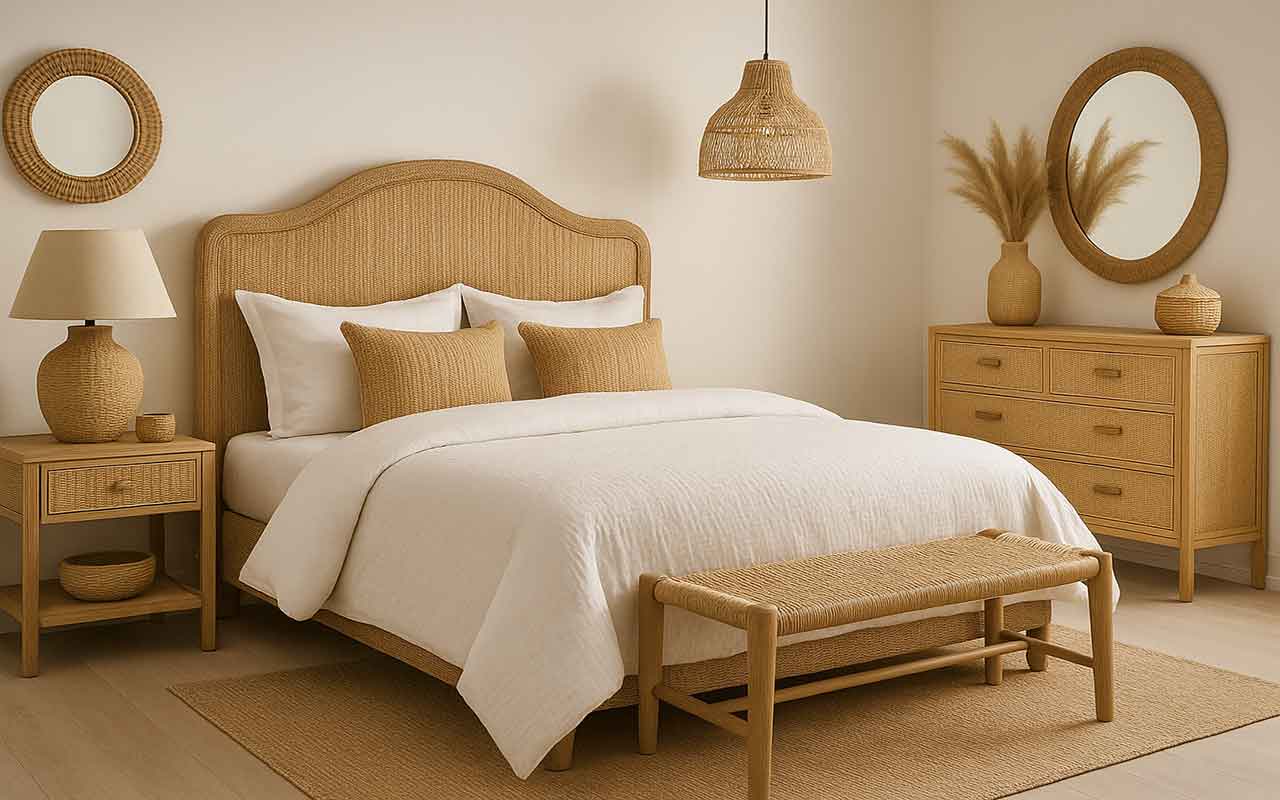 incontournables en raphia pour une chambre élégante